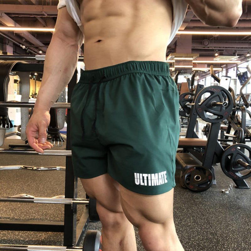 Summer Sports Men's Quick-Dry Three-Quarter Shorts, Elastic Gym Fitness Bodybuilding Training Hot Pants
