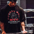 GYM destroys print crew neck T-shirt Plus size sport re