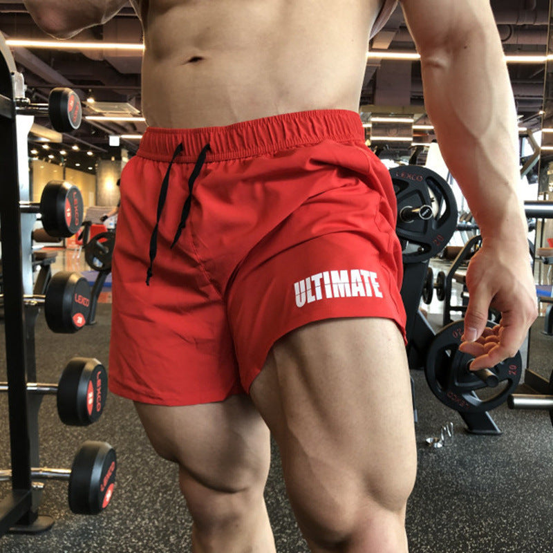Summer Sports Men's Quick-Dry Three-Quarter Shorts, Elastic Gym Fitness Bodybuilding Training Hot Pants